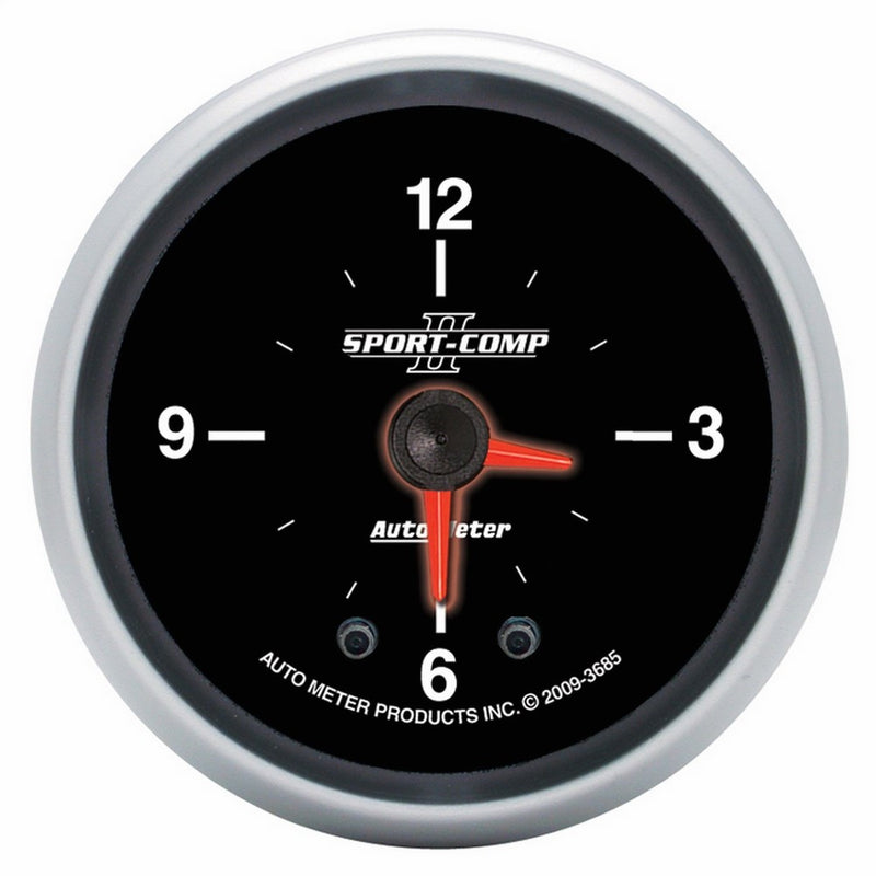 Auto Meter 3685 Sport-Comp II 2" Analog Illuminated Clock Gauge