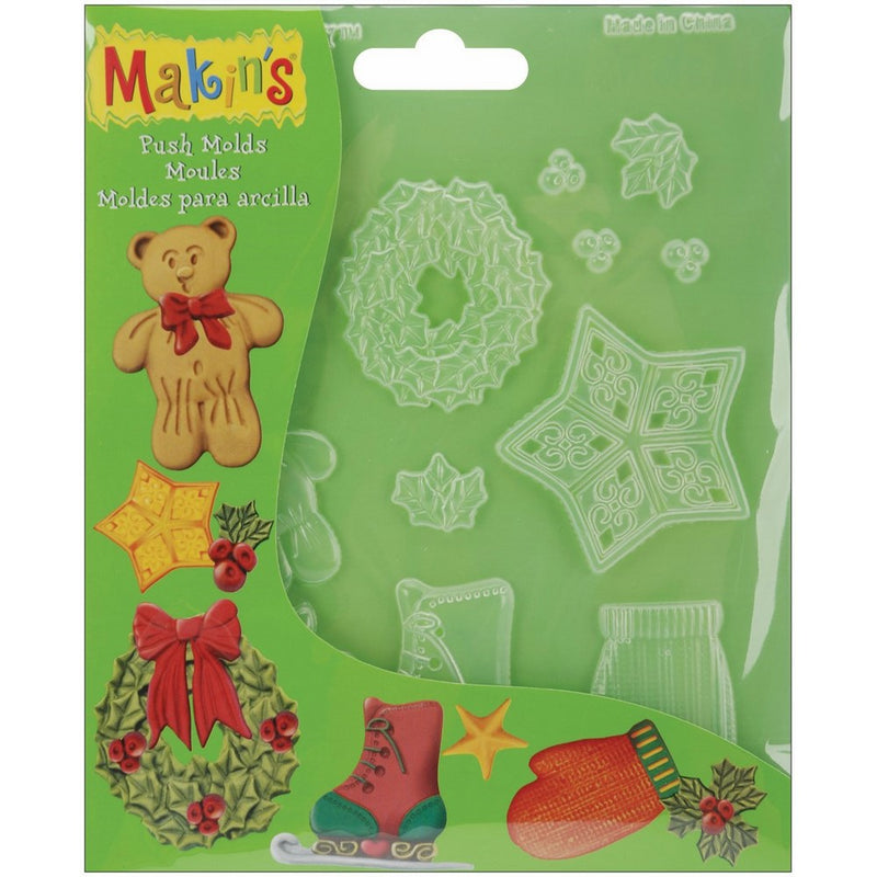 Makin's USA Push Clay Molds, Christmas Decor