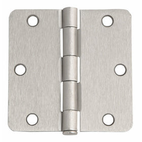 Design House 202457 6-Hole 1/4-Inch Radius Door Hinge, 3.5-Inch by 3.5-Inch, Satin Nickel Finish