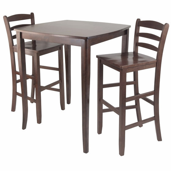 Winsome Inglewood High/Pub Dining Table with Ladder Back Stool, 3-Piece