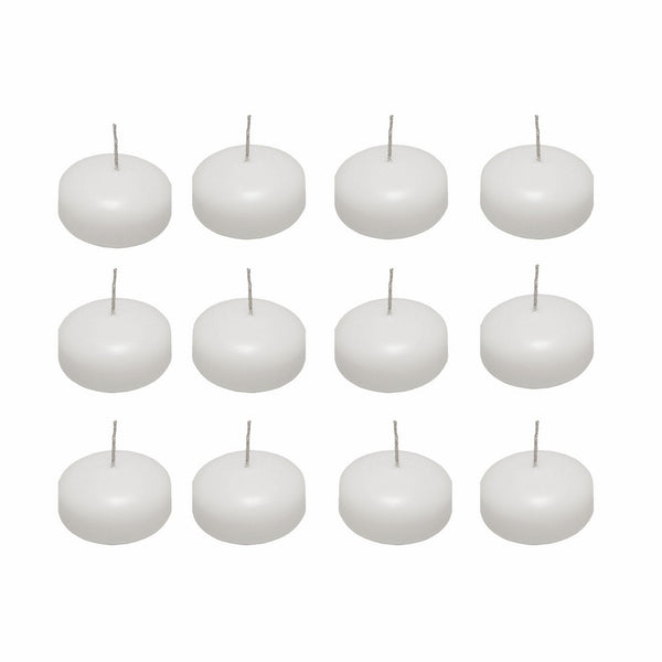 LumaBase 75012 12 Count Small Floating Candles, 2"L x 2" W x 1.18"H, White