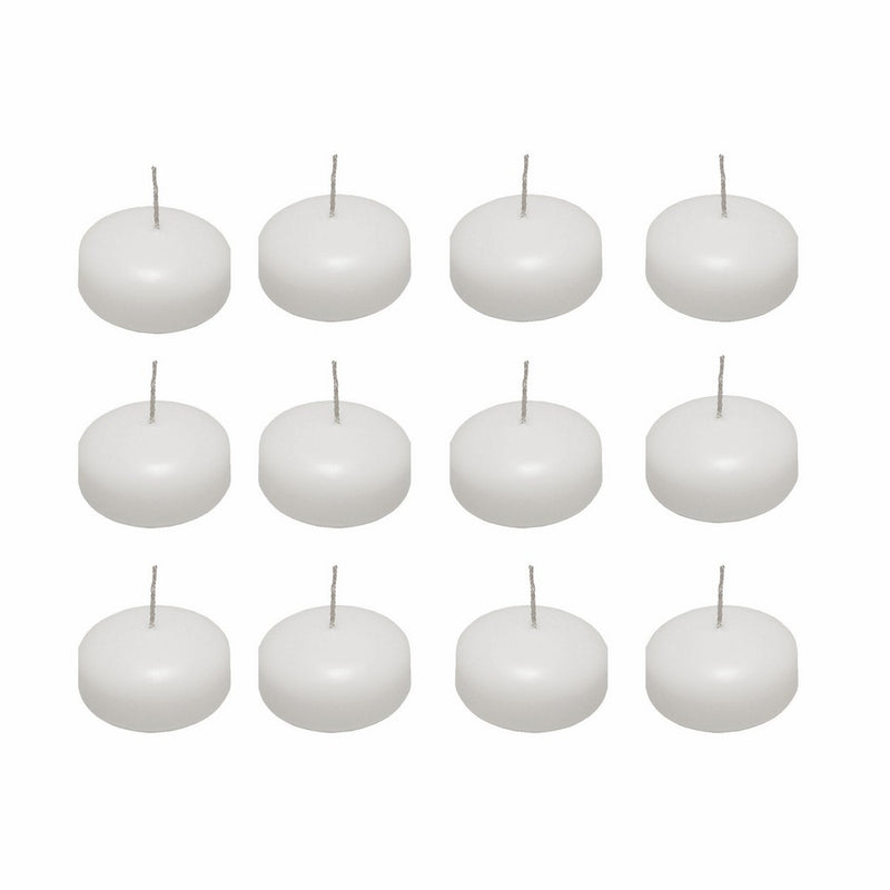 LumaBase 75012 12 Count Small Floating Candles, 2"L x 2" W x 1.18"H, White