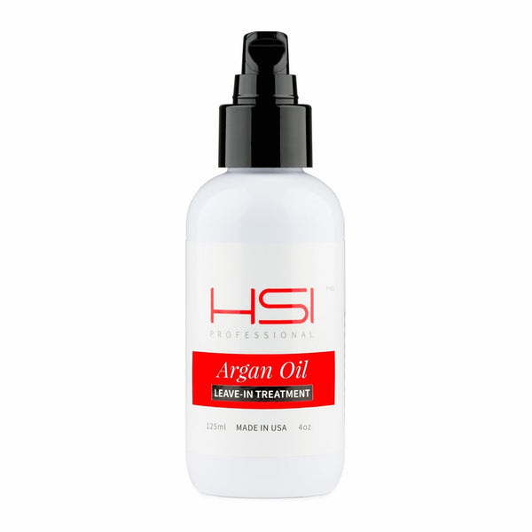 HSI Professional Argan Oil Leave-in Conditioner | Smooth & Strengthen Frizzy, Damaged Hair | Heat & Color Protecting Elixir | Packaging may vary | 4 oz