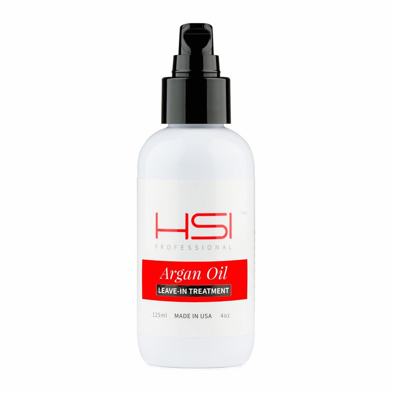 HSI Professional Argan Oil Leave-in Conditioner | Smooth & Strengthen Frizzy, Damaged Hair | Heat & Color Protecting Elixir | Packaging may vary | 4 oz