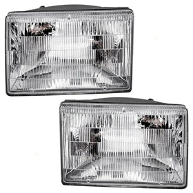 Driver and Passenger Headlights Headlamps Replacement for Jeep SUV 55155127 55155126