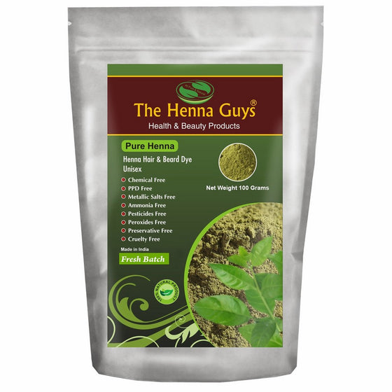 100% Pure & Natural Henna Powder For Hair Dye / Color 100 Grams - The Henna Guys