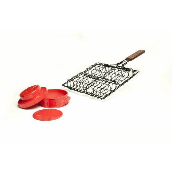 Charcoal Companion Stuff-A-Burger 2PC Set / Basket & Press - CC3518