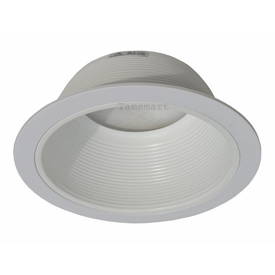 6" Stepped Baffle Trim with Plastic Ring for Par30/r30 Line Voltage Recessed Can Light-white