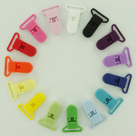 15 Starter Pack 1" KAM Plastic Pacifier Clips / Suspender Clips with Gripping Teeth for Binky/Paci/Pacifier/Dummy/Bib/Toy Holder Clip