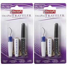 The Doctor's Orapik Traveler Interdental Pick | Assorted Colors | 2-Count per Pack | 2-Pack