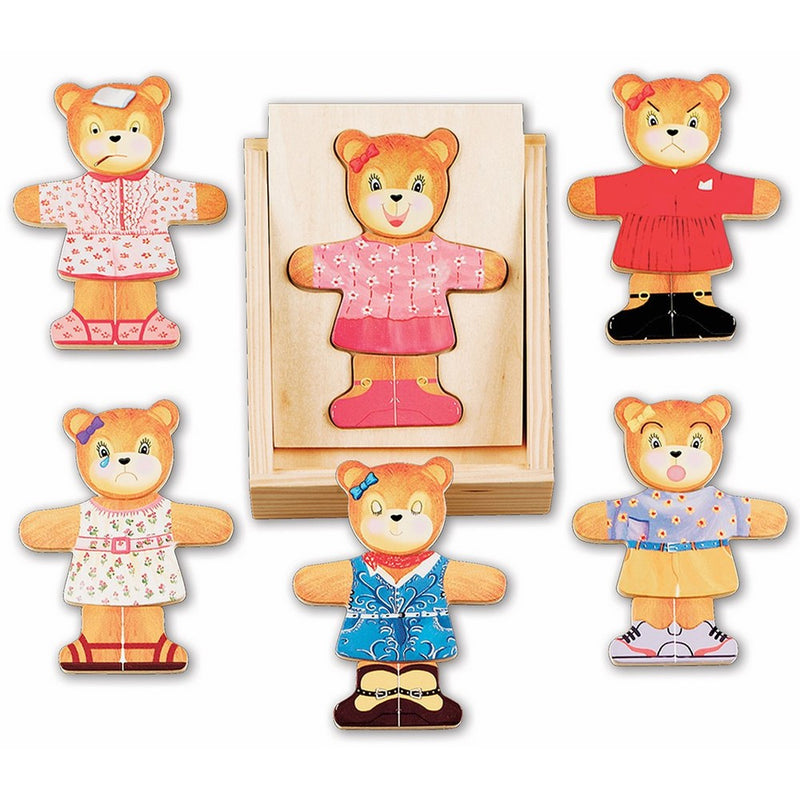 Melissa & Doug Wooden Bear Dress-Up Play Set (18 pcs)