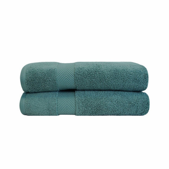 Superior Zero Twist 100% Cotton Bath Sheet Towels, Super Soft, Fluffy, and Absorbent, Premium Quality Oversized Bath Sheet Set of 2 - Jade, 34" x 68" each