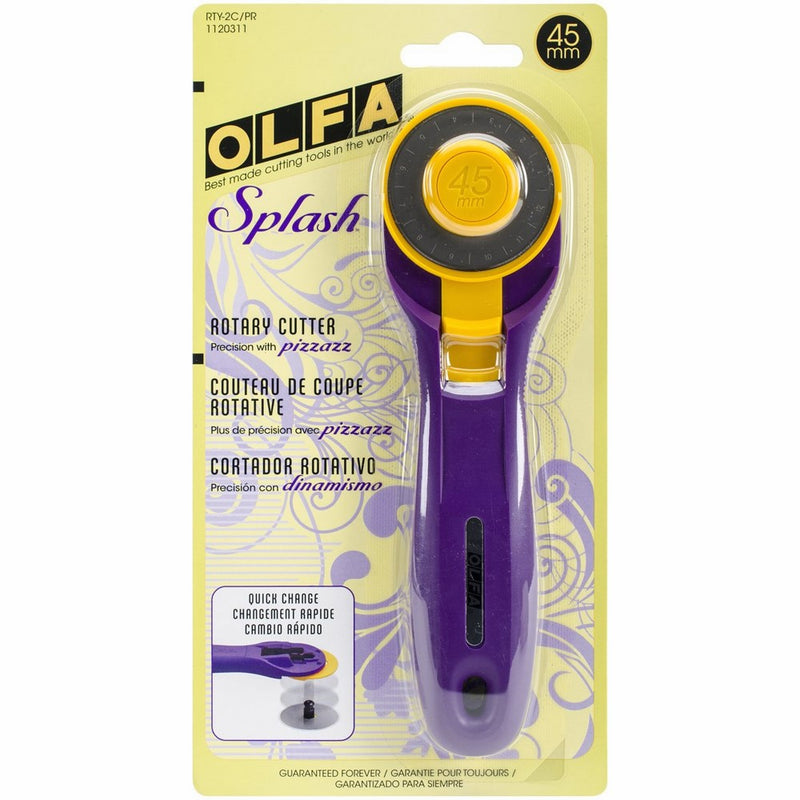 Olfa Splash Rotary Cutter, 45mm, Purple