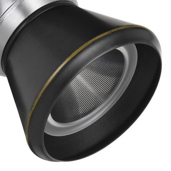 10W Integrated LED Metal Track Fixture with Cone Head, Silver and Black