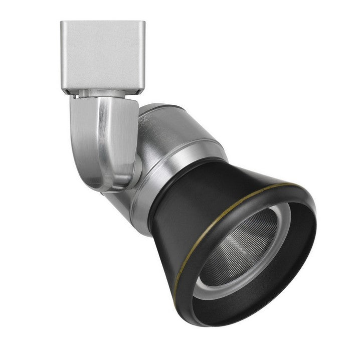 10W Integrated LED Metal Track Fixture with Cone Head, Silver and Black