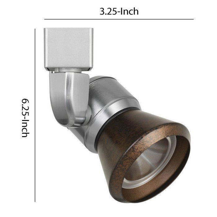 10W Integrated LED Metal Track Fixture with Cone Head, Silver and Bronze