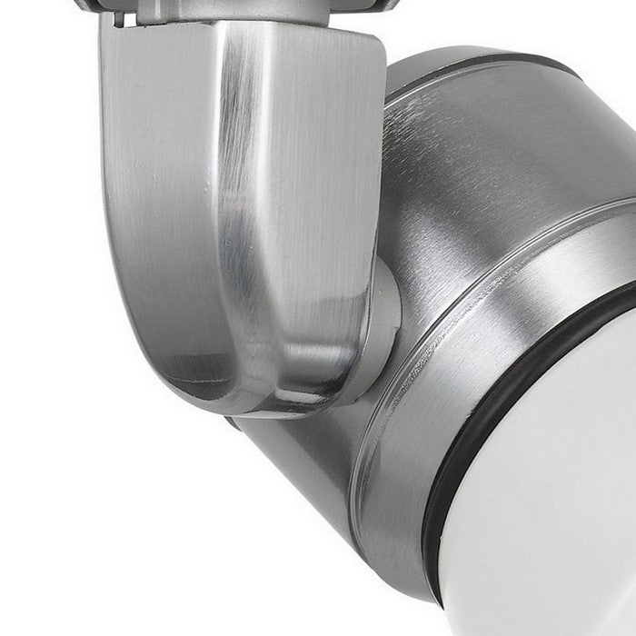 10W Integrated LED Metal Track Fixture with Cone Head, Silver and White