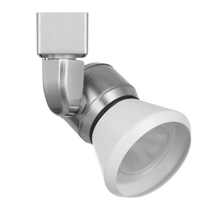 10W Integrated LED Metal Track Fixture with Cone Head, Silver and White