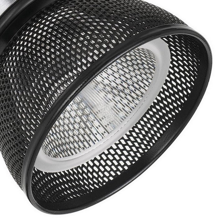 10W Integrated LED Metal Track Fixture with Mesh Head, Silver and Black