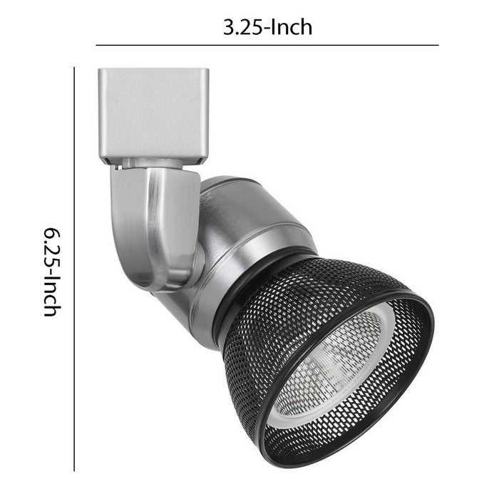 10W Integrated LED Metal Track Fixture with Mesh Head, Silver and Black
