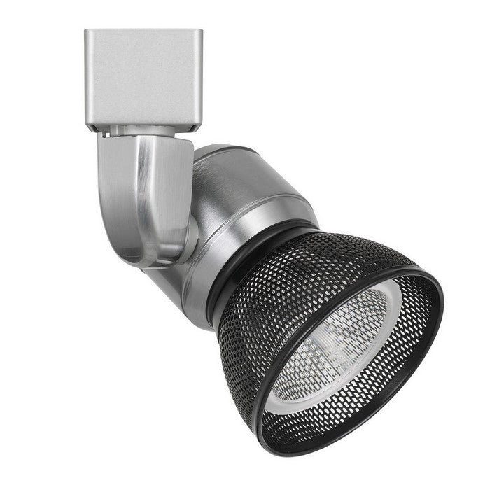 10W Integrated LED Metal Track Fixture with Mesh Head, Silver and Black