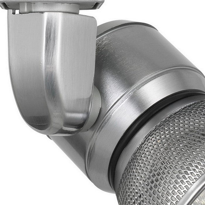 10W Integrated LED Metal Track Fixture with Mesh Head, Silver