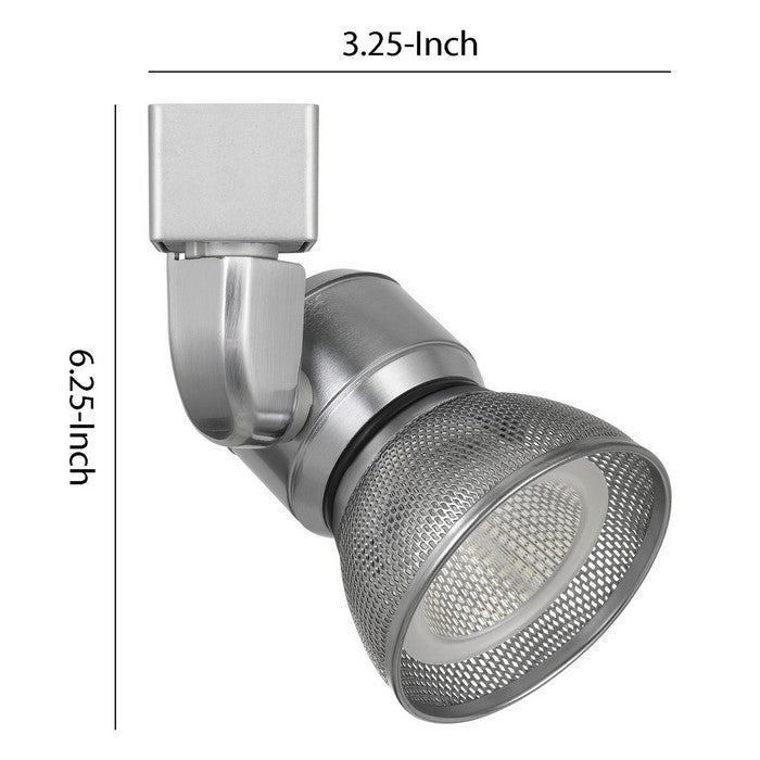 10W Integrated LED Metal Track Fixture with Mesh Head, Silver