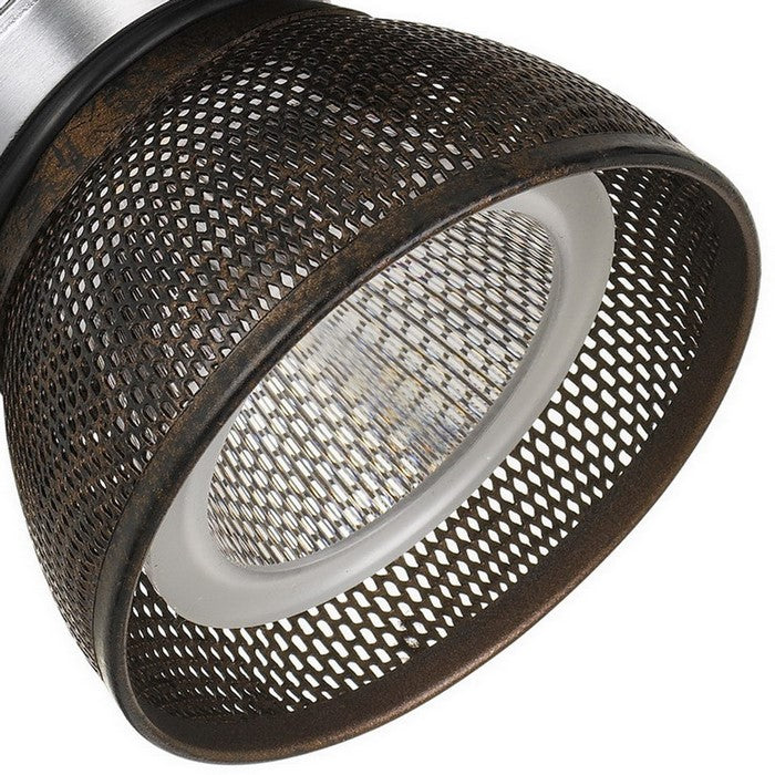 10W Integrated LED Metal Track Fixture with Mesh Head, Silver and Bronze