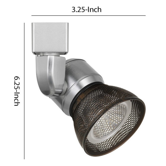 10W Integrated LED Metal Track Fixture with Mesh Head, Silver and Bronze