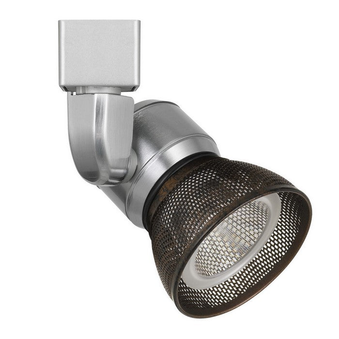 10W Integrated LED Metal Track Fixture with Mesh Head, Silver and Bronze