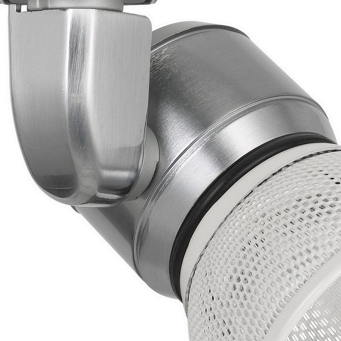 10W Integrated LED Metal Track Fixture with Mesh Head, Silver and White