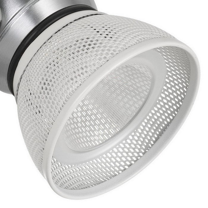 10W Integrated LED Metal Track Fixture with Mesh Head, Silver and White