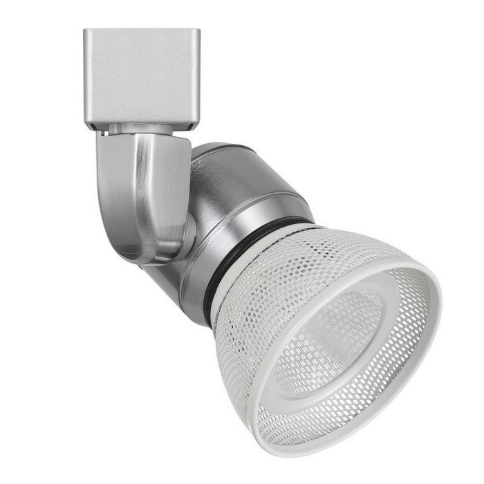 10W Integrated LED Metal Track Fixture with Mesh Head, Silver and White