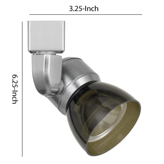 10W Integrated LED Track Fixture with Polycarbonate Head, Silver and Black