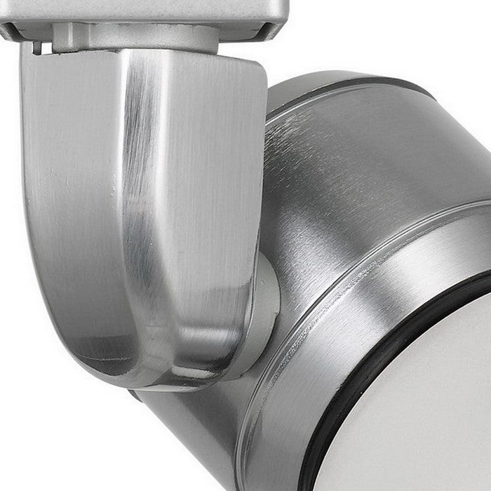 10W Integrated LED Track Fixture with Polycarbonate Head, Silver and White