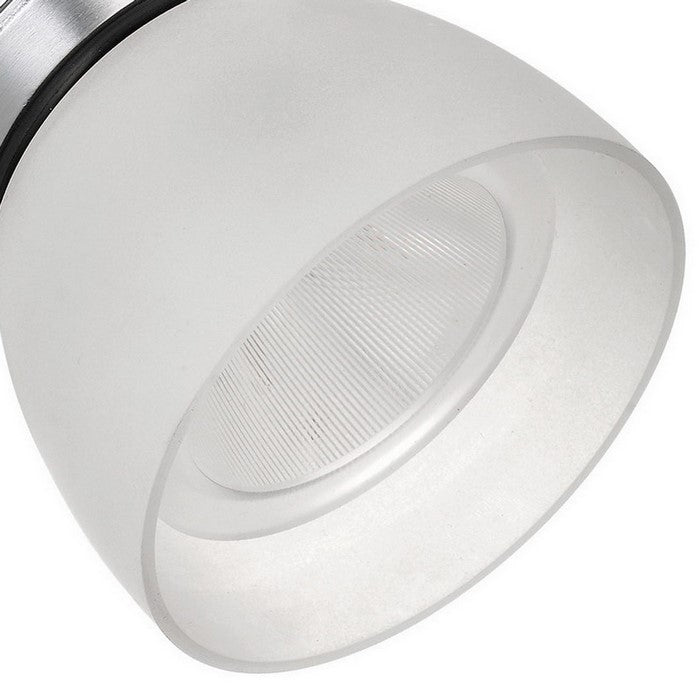 10W Integrated LED Track Fixture with Polycarbonate Head, Silver and White