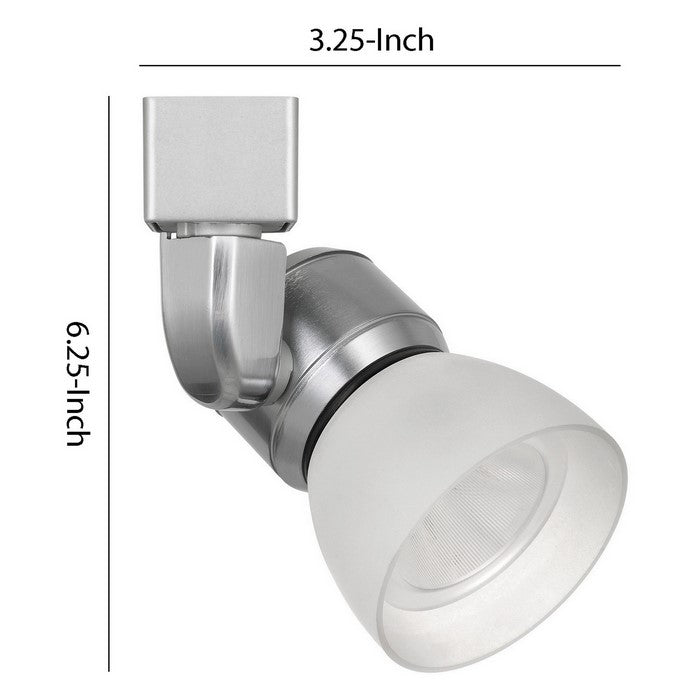 10W Integrated LED Track Fixture with Polycarbonate Head, Silver and White