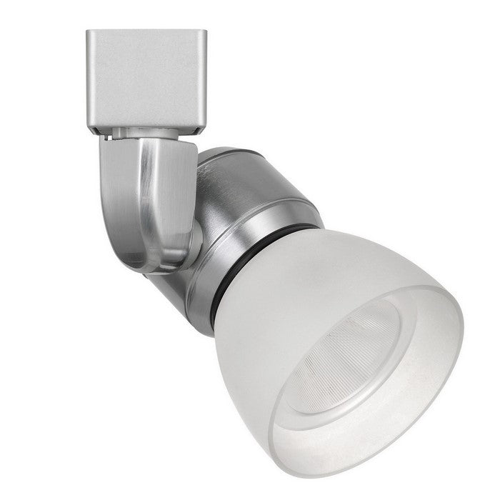 10W Integrated LED Track Fixture with Polycarbonate Head, Silver and White