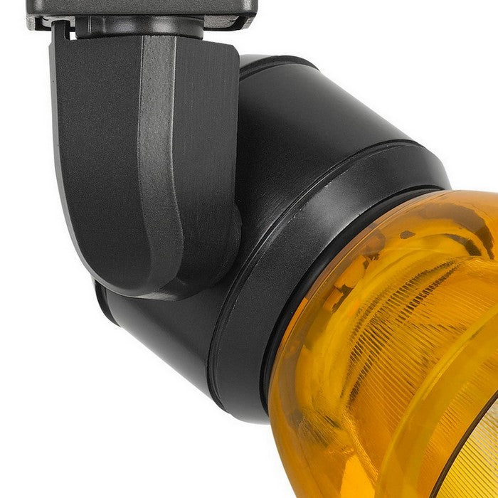 10W Integrated LED Track Fixture with Polycarbonate Head, Black and Yellow