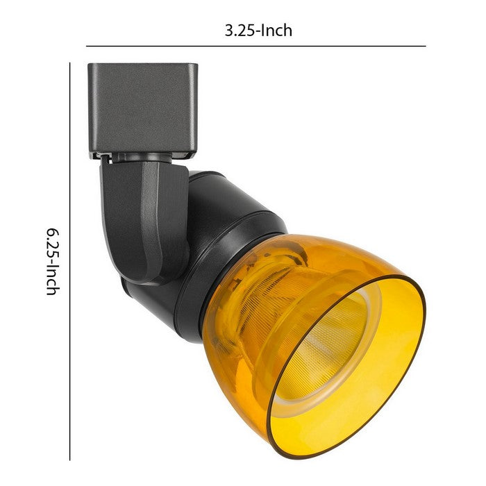 10W Integrated LED Track Fixture with Polycarbonate Head, Black and Yellow