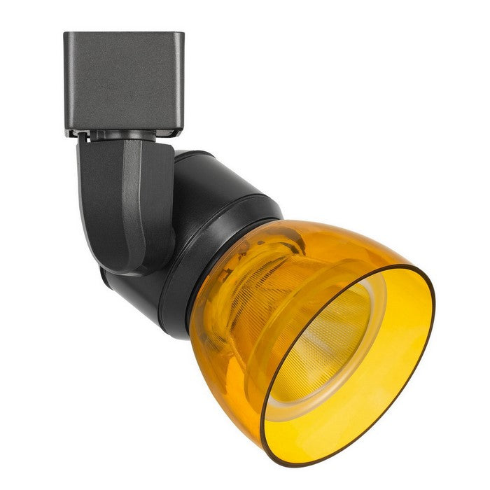 10W Integrated LED Track Fixture with Polycarbonate Head, Black and Yellow