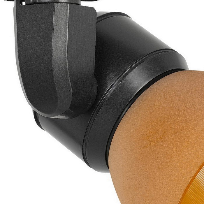 10W Integrated LED Track Fixture with Polycarbonate Head, Black and Orange