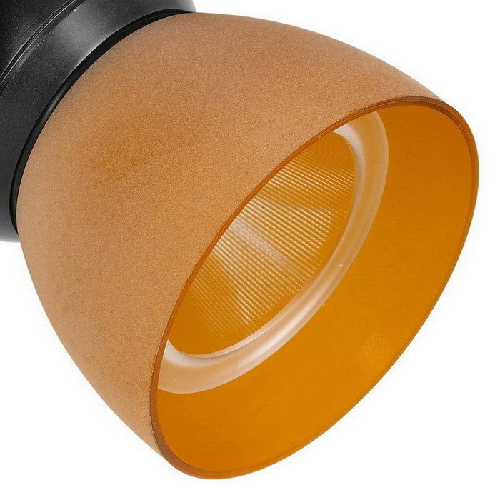 10W Integrated LED Track Fixture with Polycarbonate Head, Black and Orange