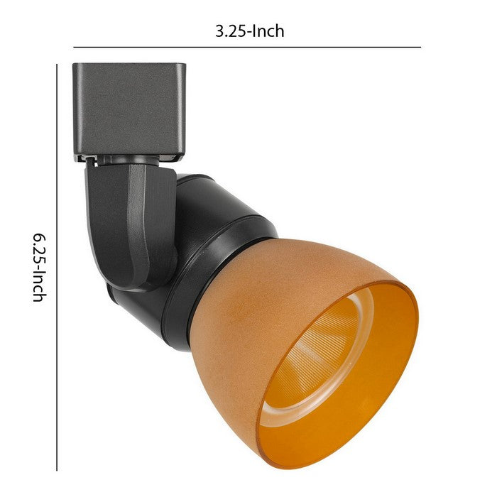 10W Integrated LED Track Fixture with Polycarbonate Head, Black and Orange