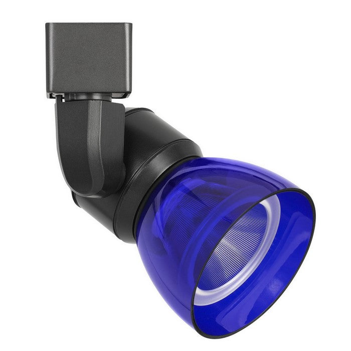 10W Integrated LED Track Fixture with Polycarbonate Head, Black and Blue