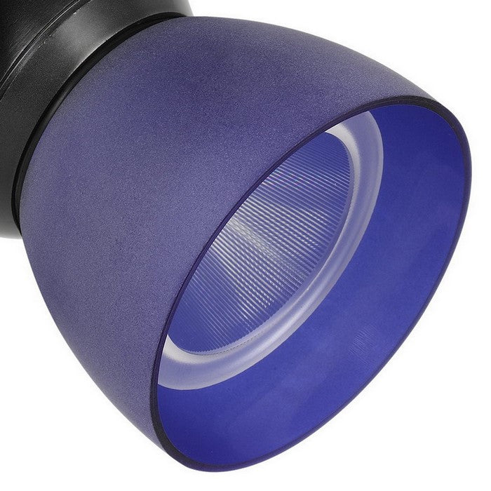 10W Integrated Metal and Polycarbonate LED Track Fixture, Black and Blue