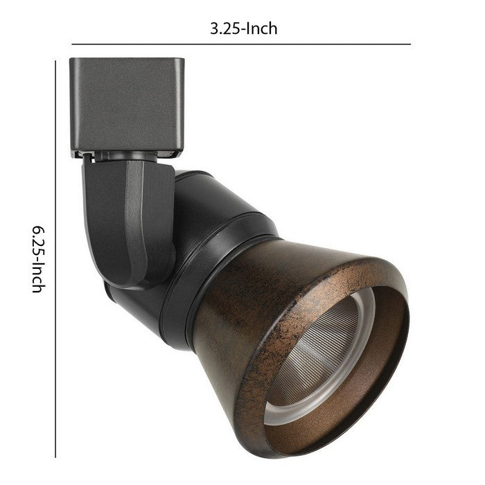 10W Integrated LED Metal Track Fixture with Cone Head, Black and Bronze