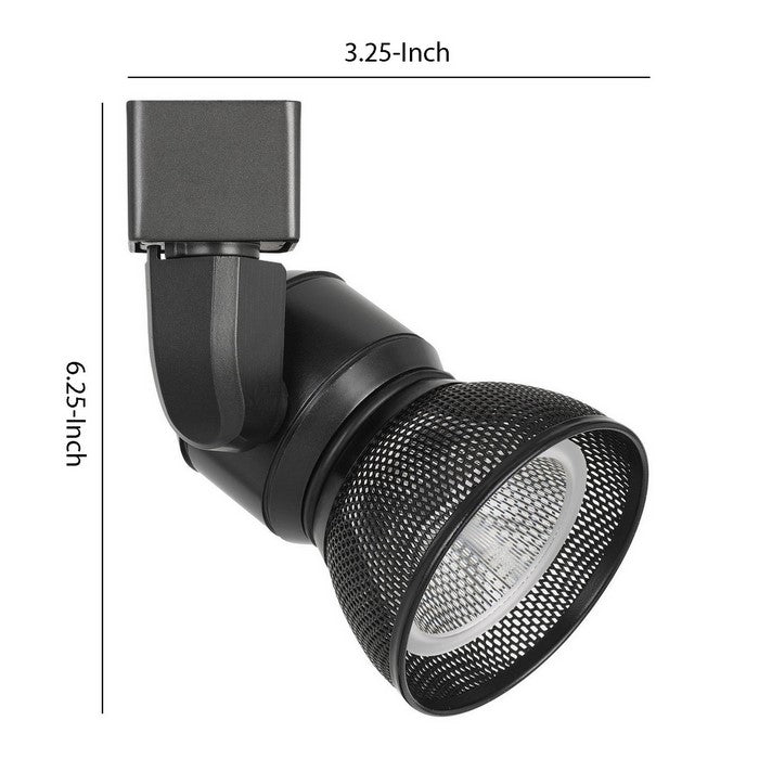 10W Integrated LED Metal Track Fixture with Mesh Head, Black