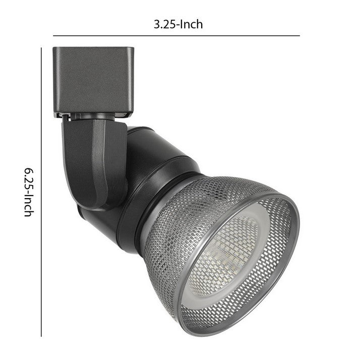 10W Integrated LED Metal Track Fixture with Mesh Head, Black and Silver