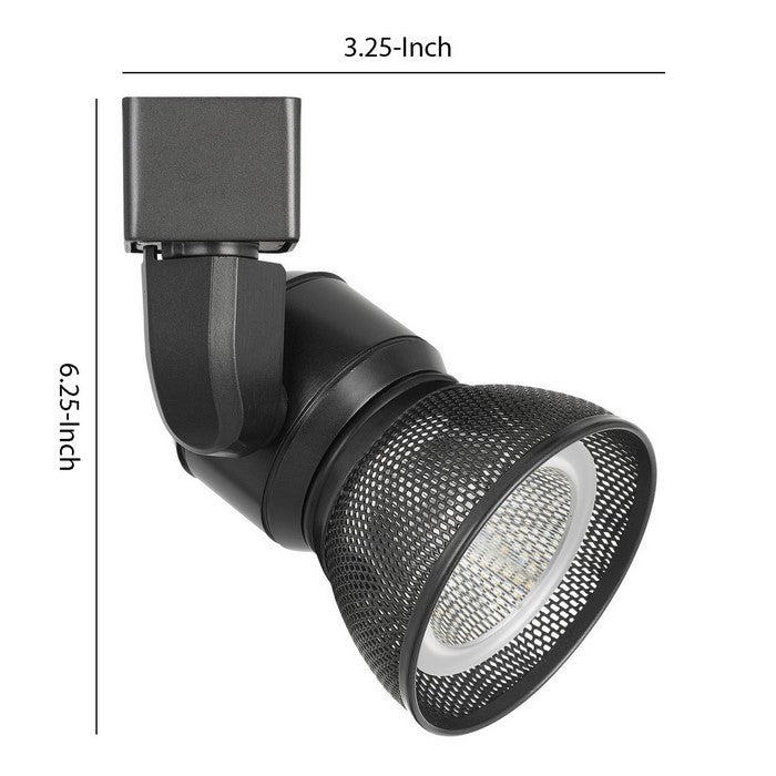 10W Integrated LED Metal Track Fixture with Mesh Head, Dark Black